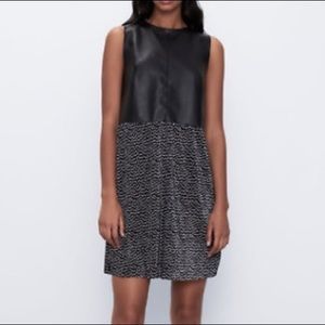 Zara Leather Combination Dress